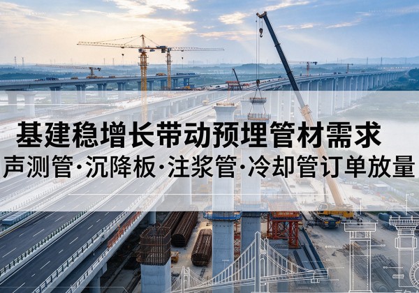 古丈基建稳增长带动预埋监测管材需求，声测管、沉降板、注浆管订单持续放量
